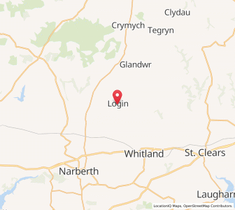 Map of Login, WalesWales
