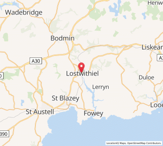 Map of Lostwithiel, EnglandEngland