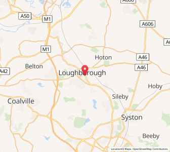 Map of Loughborough, EnglandEngland