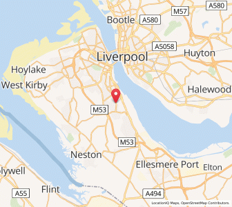 Map of Lower Bebington, EnglandEngland