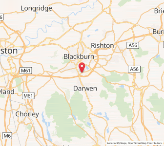 Map of Lower Darwen, EnglandEngland