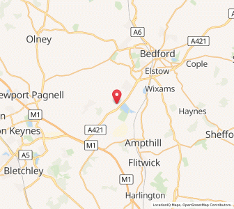 Map of Lower Shelton, EnglandEngland