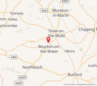 Map of Lower Slaughter, EnglandEngland