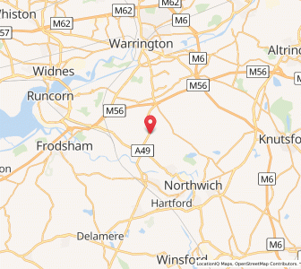 Map of Lower Whitley, EnglandEngland