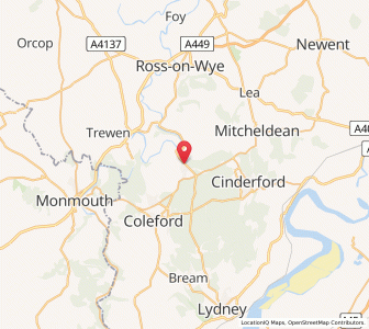 Map of Lydbrook, EnglandEngland