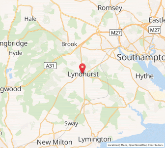 Map of Lyndhurst, EnglandEngland