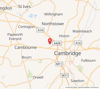Map of Madingley, EnglandEngland