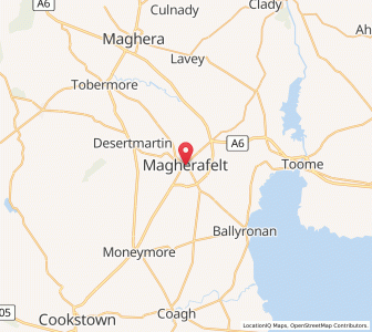 Map of Magherafelt, Northern IrelandNorthern Ireland
