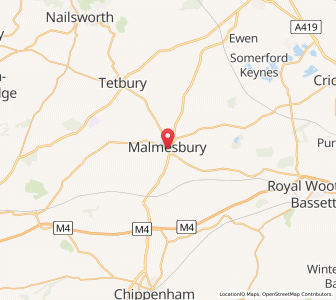Map of Malmesbury, EnglandEngland