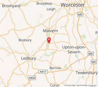 Map of Malvern Wells, EnglandEngland