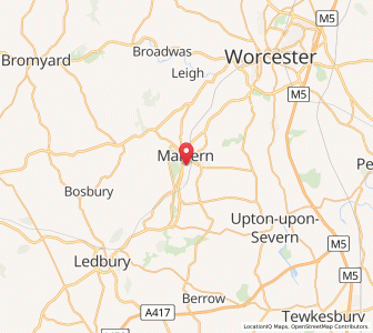 Map of Malvern, EnglandEngland