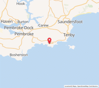 Map of Manorbier, WalesWales