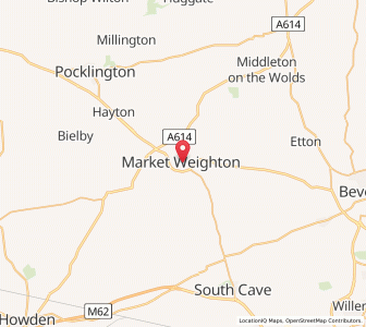 Map of Market Weighton, EnglandEngland