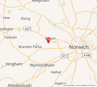 Map of Marlingford, EnglandEngland