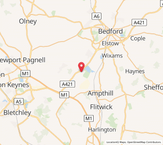 Map of Marston Moretaine, EnglandEngland