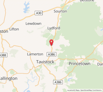 Map of Mary Tavy, EnglandEngland