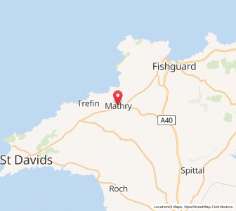 Map of Mathry, WalesWales