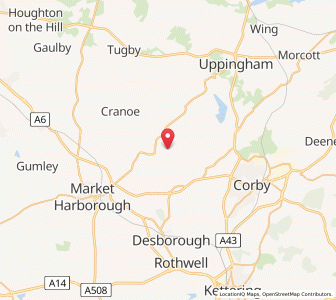 Map of Medbourne, EnglandEngland