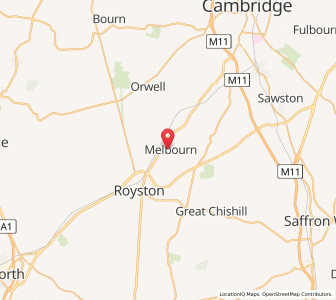 Map of Melbourn, EnglandEngland