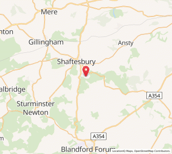 Map of Melbury Abbas, EnglandEngland