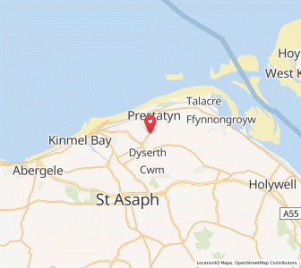 Map of Meliden, WalesWales