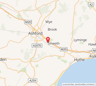 Map of Mersham, EnglandEngland