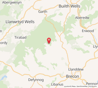 Map of Merthyr Cynog, WalesWales
