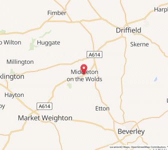 Map of Middleton on the Wolds, EnglandEngland