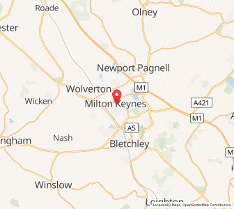 Map of Milton Keynes, EnglandEngland