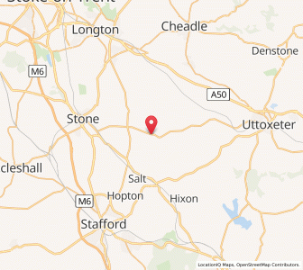 Map of Milwich, EnglandEngland