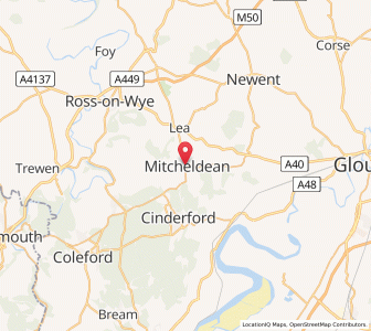 Map of Mitcheldean, EnglandEngland