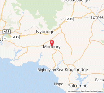 Map of Modbury, EnglandEngland