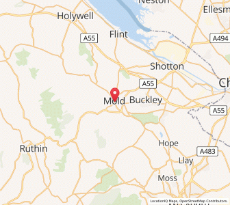 Map of Mold, WalesWales