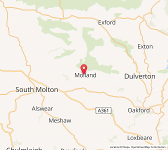 Map of Molland, EnglandEngland