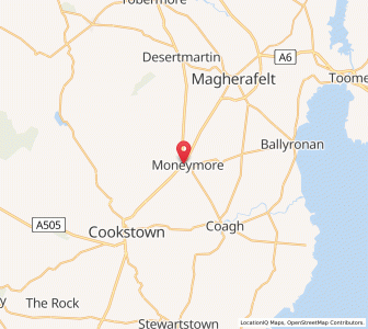 Map of Moneymore, Northern IrelandNorthern Ireland