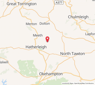 Map of Monk Okehampton, EnglandEngland
