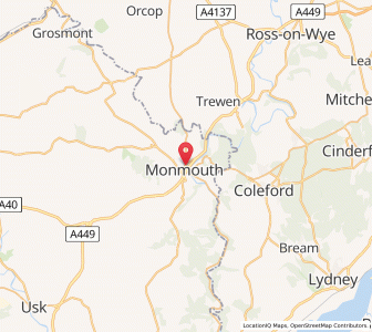 Map of Monmouth, WalesWales