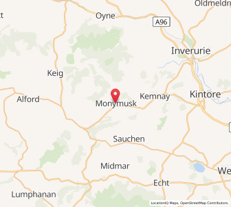 Map of Monymusk, ScotlandScotland