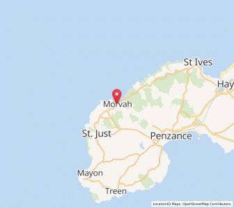 Map of Morvah, EnglandEngland