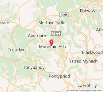 Map of Mountain Ash, WalesWales