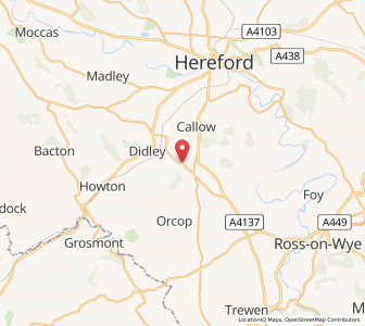 Map of Much Dewchurch, EnglandEngland