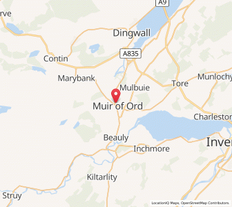 Map of Muir of Ord, ScotlandScotland