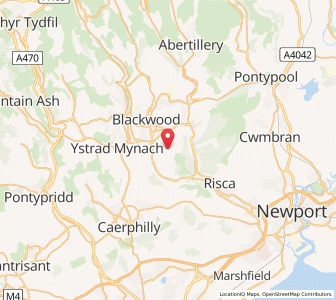 Map of Mynyddislwyn, WalesWales