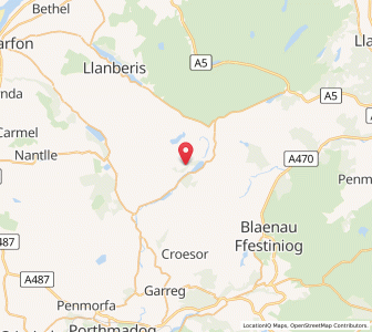 Map of Nant Gwynant, WalesWales