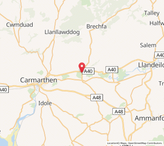 Map of Nantgaredig, WalesWales