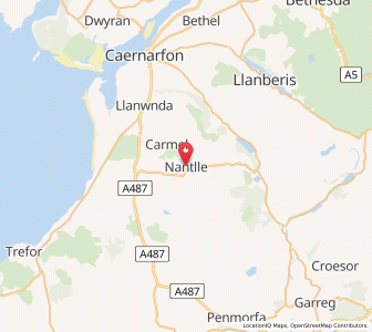 Map of Nantlle, WalesWales