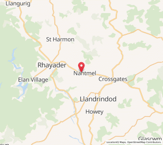 Map of Nantmel, WalesWales
