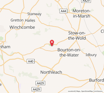 Map of Naunton, EnglandEngland