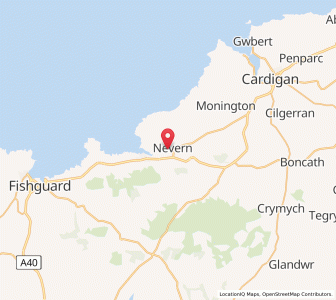 Map of Nevern, WalesWales