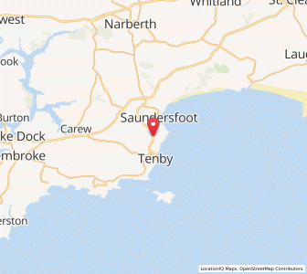 Map of New Hedges, WalesWales